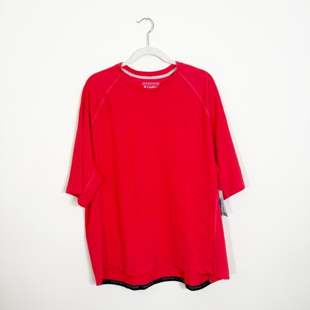 NWT Coolibar Hightide Short Sleeve Swim Shirt Red Mens XXL